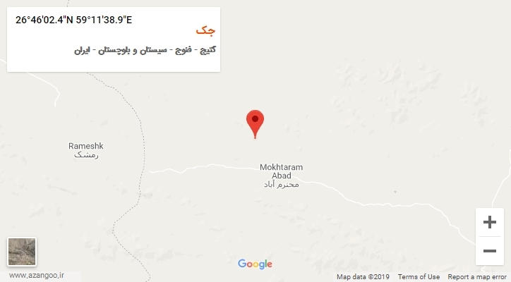 روستای جک بر روی نقشه