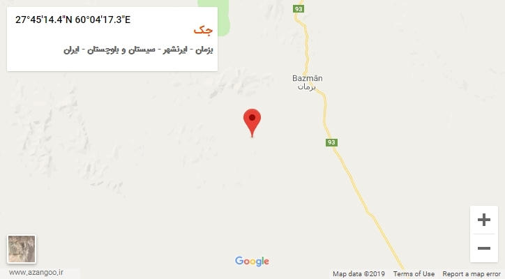 روستای جک بر روی نقشه