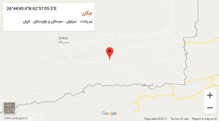 روستای جکان بر روی نقشه