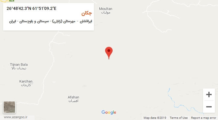 روستای جکان بر روی نقشه