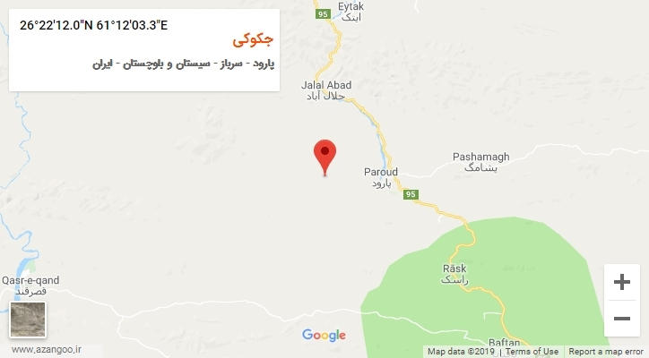 روستای جکوکی بر روی نقشه