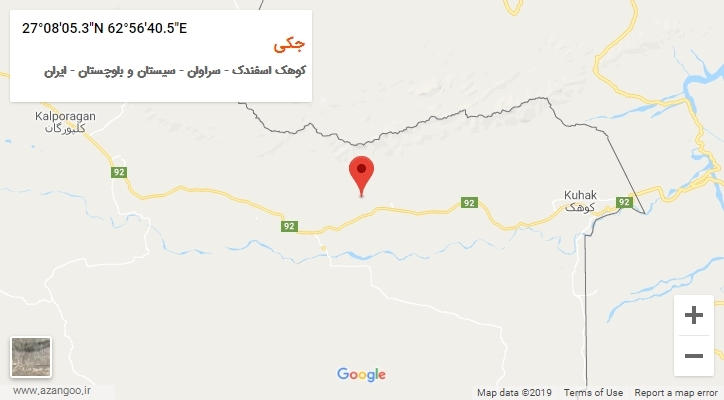 روستای جکی بر روی نقشه