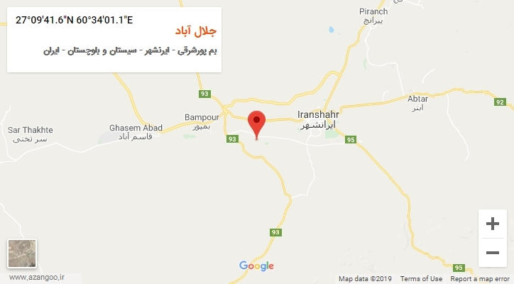 روستای جلال آباد بر روی نقشه