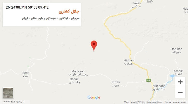 روستای جلال کشاری بر روی نقشه