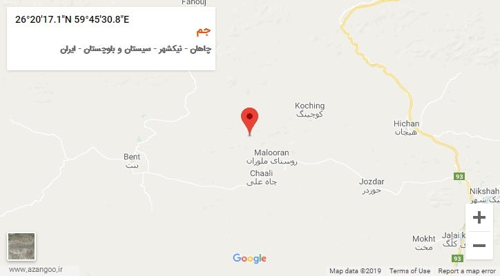 روستای جم بر روی نقشه