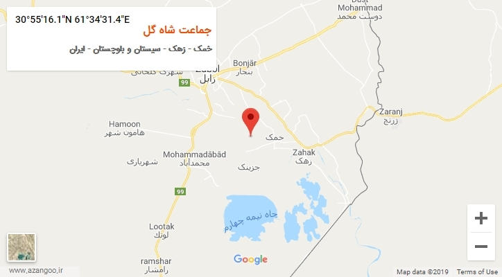روستای جماعت شاه گل بر روی نقشه