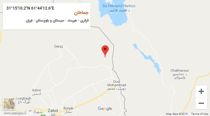 روستای جماخان بر روی نقشه