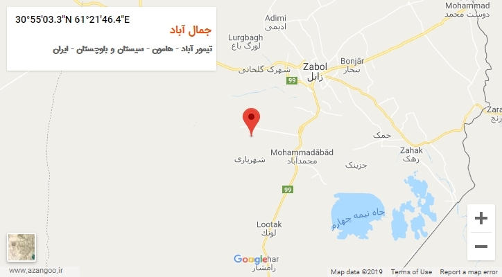 روستای جمال آباد بر روی نقشه