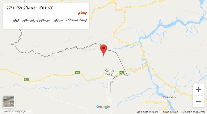 روستای جمام بر روی نقشه