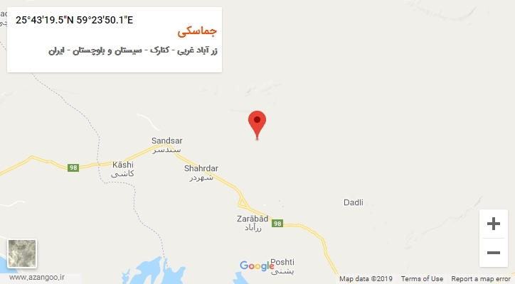 روستای جماسکی بر روی نقشه