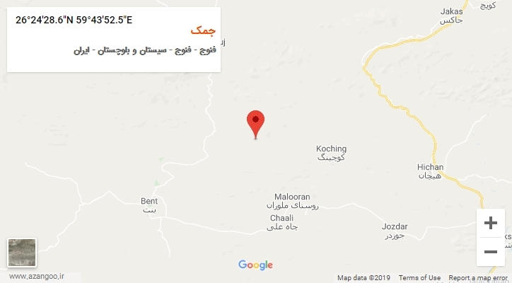 روستای جمک بر روی نقشه