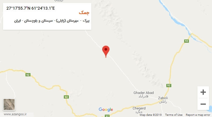 روستای جمک بر روی نقشه