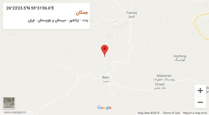 روستای جمکان بر روی نقشه