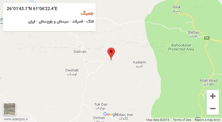 روستای جمیگ بر روی نقشه