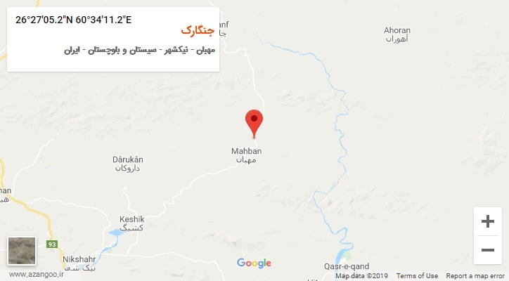 روستای جنگارک بر روی نقشه