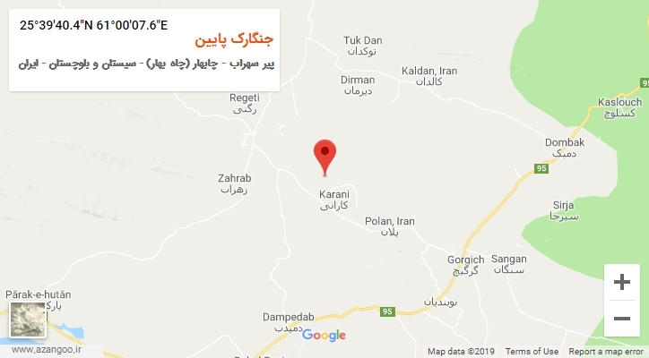 روستای جنگارک پایین بر روی نقشه