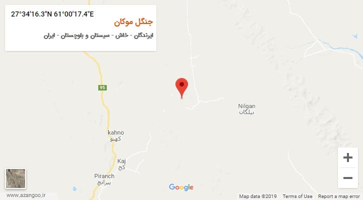روستای جنگل موکان بر روی نقشه