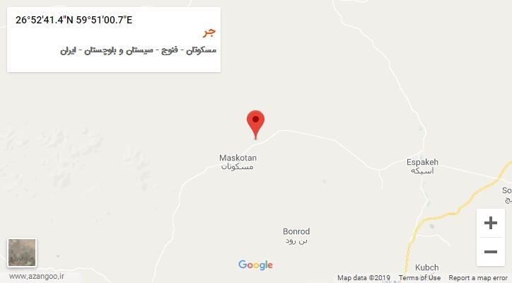 روستای جر بر روی نقشه