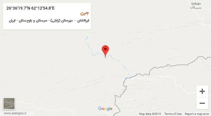 روستای جرن بر روی نقشه