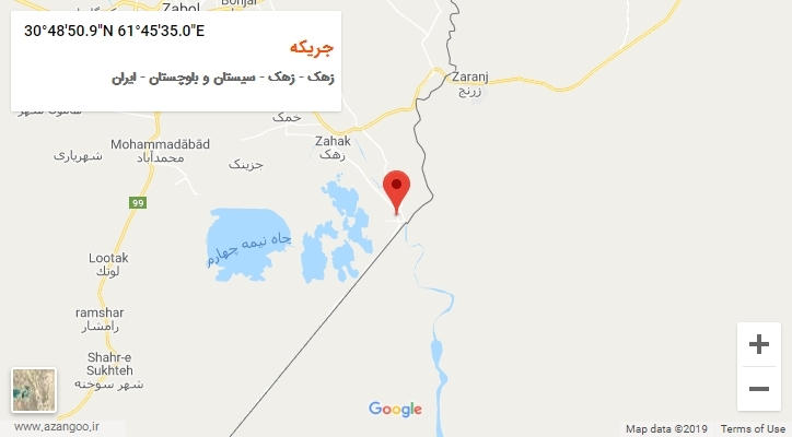 روستای جریکه بر روی نقشه
