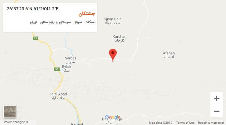 روستای جشتکان بر روی نقشه