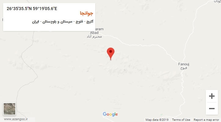 روستای جوانجا بر روی نقشه