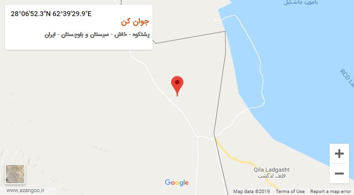 روستای جوان کن بر روی نقشه