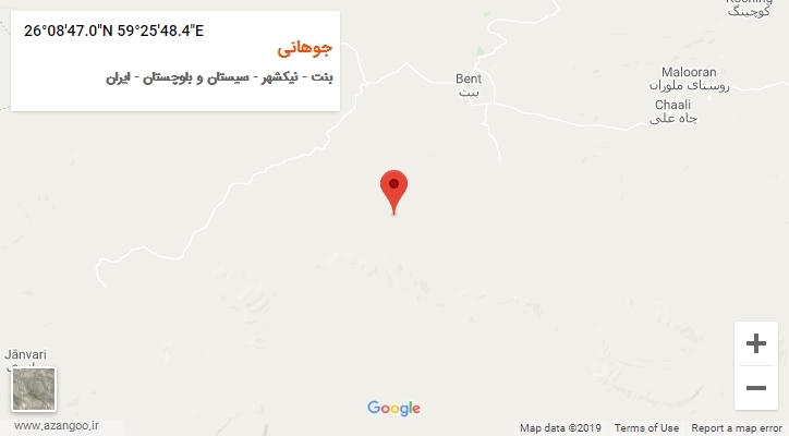 روستای جوهانی بر روی نقشه