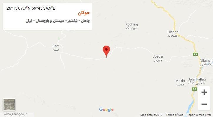 روستای جوکان بر روی نقشه