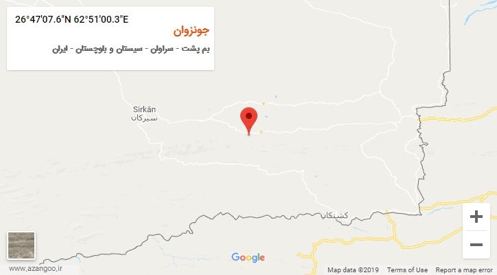 روستای جونزوان بر روی نقشه