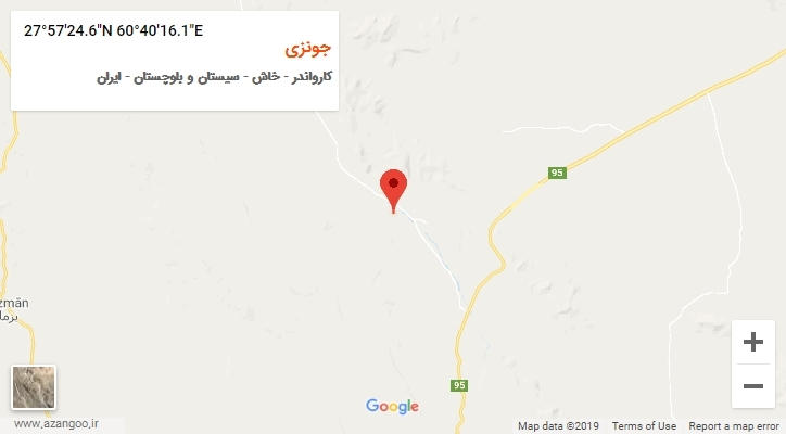 روستای جونزی بر روی نقشه