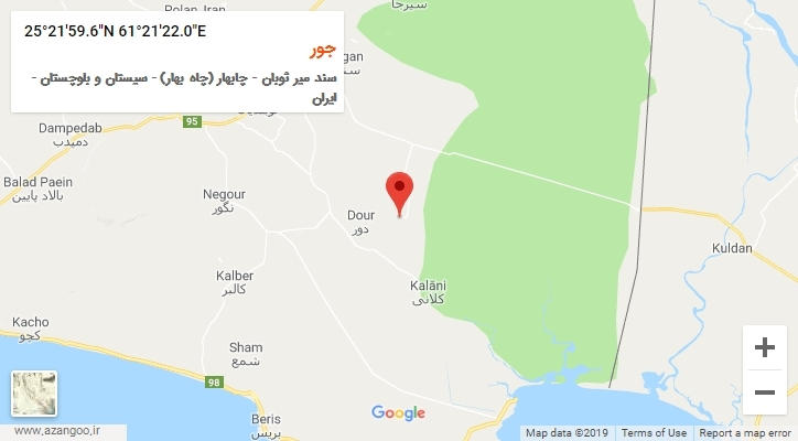 روستای جور بر روی نقشه