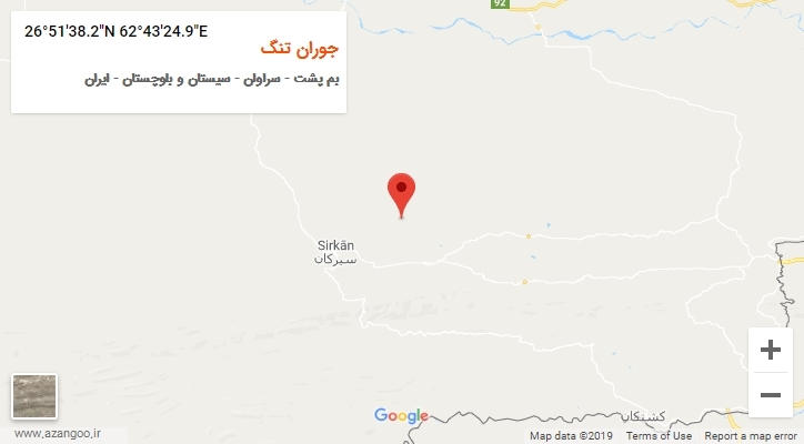 روستای جوران تنگ بر روی نقشه