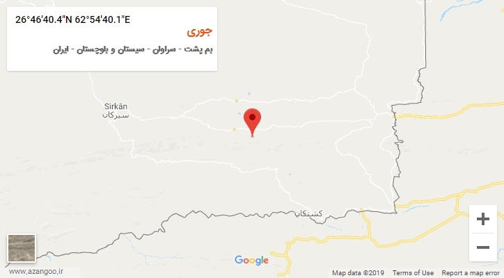 روستای جوری بر روی نقشه