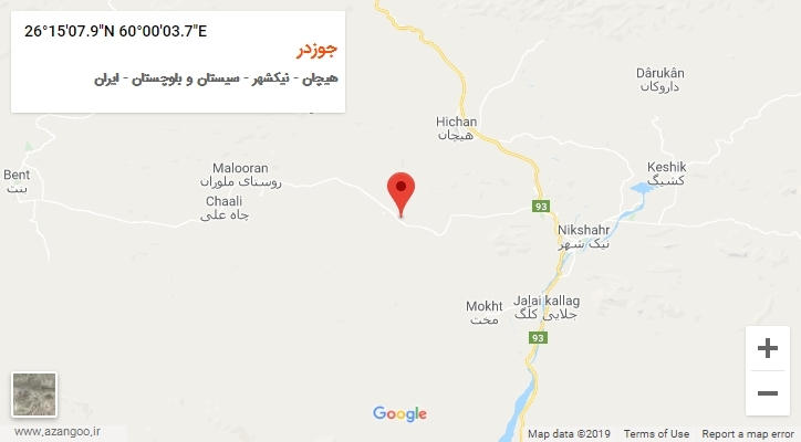 روستای جوزدر بر روی نقشه