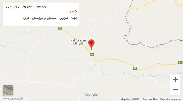 روستای جیبر بر روی نقشه