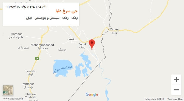 روستای جی سرخ علیا بر روی نقشه