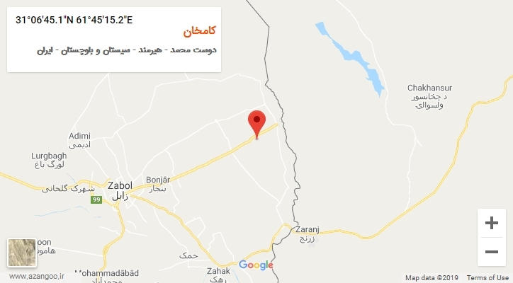 روستای کامخان بر روی نقشه