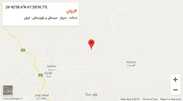 روستای کارچان بر روی نقشه