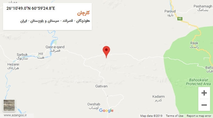 روستای کارچان بر روی نقشه