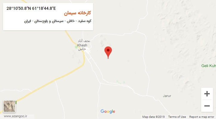 روستای کارخانه سیمان بر روی نقشه