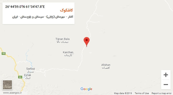 روستای کاشکوک بر روی نقشه