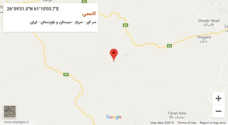 روستای کاسمی بر روی نقشه