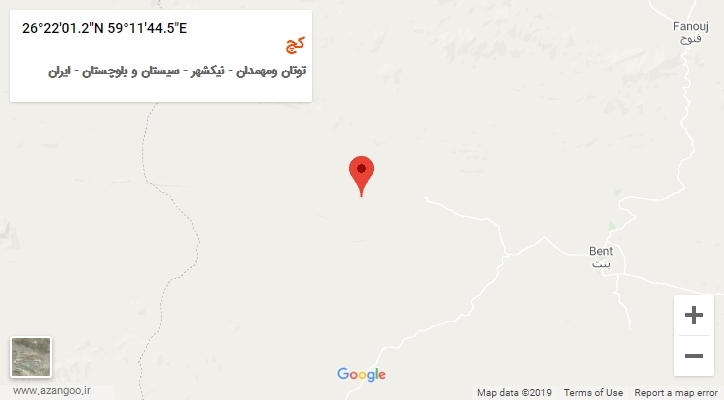 روستای کچ بر روی نقشه