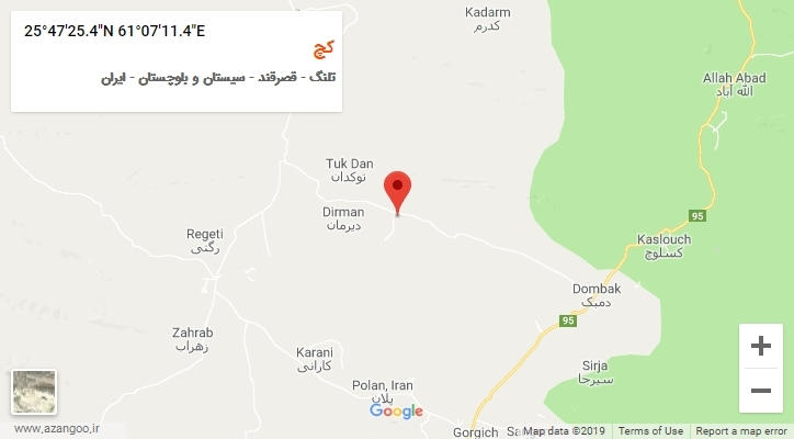 روستای کچ بر روی نقشه