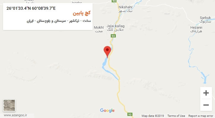 روستای کچ پایین بر روی نقشه