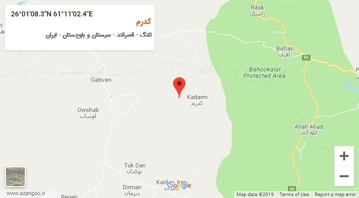 روستای کدرم بر روی نقشه