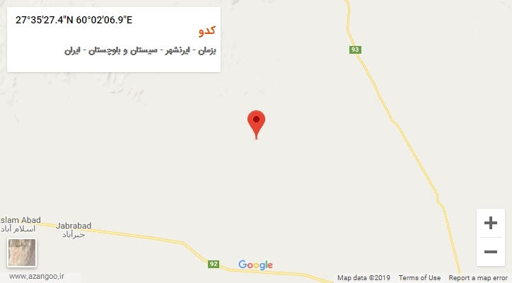 روستای کدو بر روی نقشه