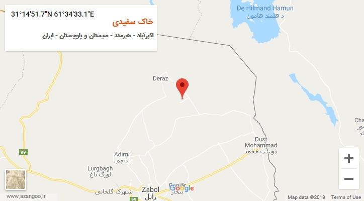 روستای خاک سفیدی بر روی نقشه