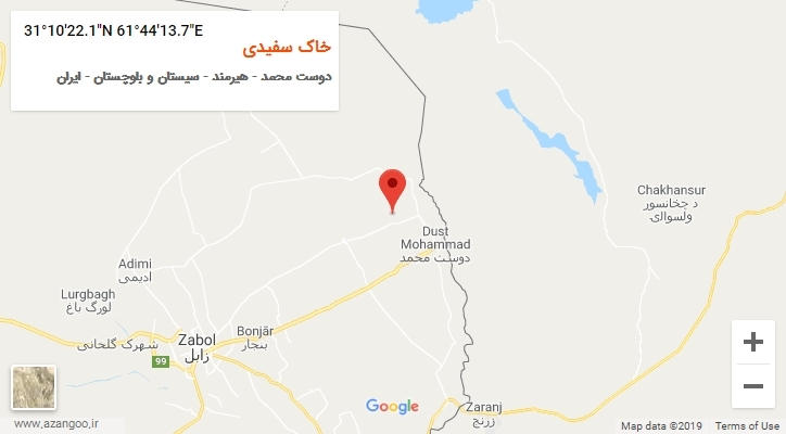 روستای خاک سفیدی بر روی نقشه